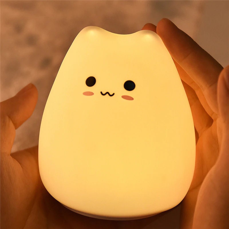 Cute Cat Lamp LED Touch Silicone Cat Light Lamp For Bedroom Etsy