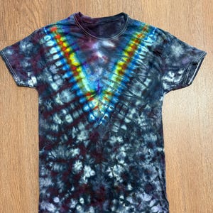 Extra Large (XL) Ice Tie Dye T-Shirt: Custom Rainbow Unisex Tee, Soft Cotton