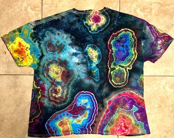 Geode Tie Dye T-Shirt: Custom Rainbow Unisex Tee, Soft Cotton sizes (XXS-4X)