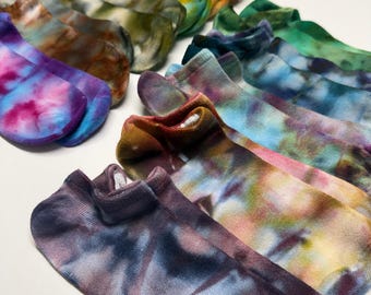 Set van 3 bamboe enkel-/sportsokken tie-dye sokken volwassen genderneutraal- duurzame- kousen