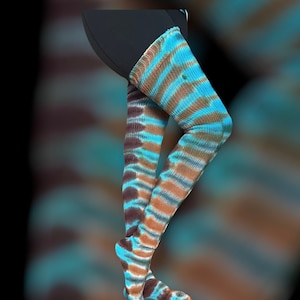 Custom Tie Dye Thigh High Socks: Festival Leg Warmers