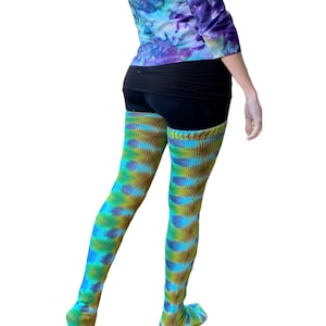 Custom Tie Dye Thigh High Socks: Festival Leg Warmers