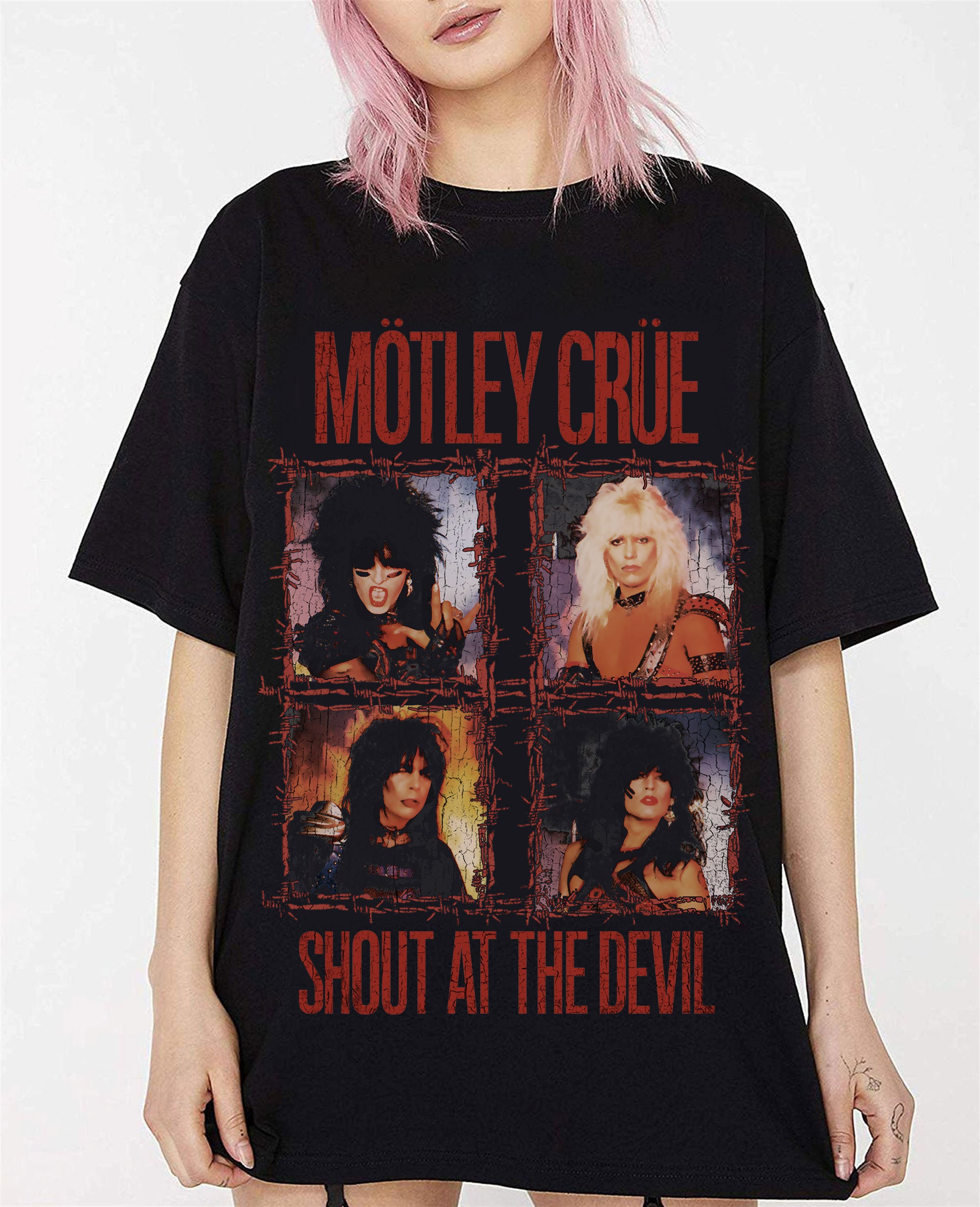 Discover Mötley Crüe Shout at the Devil Black T-Shirt