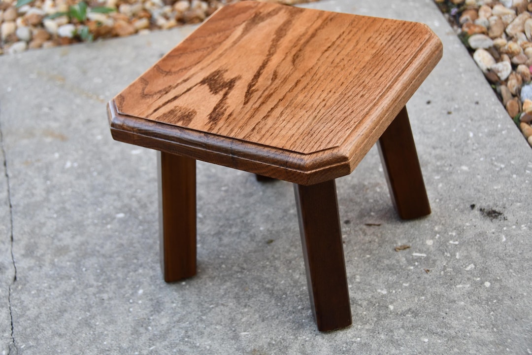 Small Vintage Oak Step Stool - Etsy