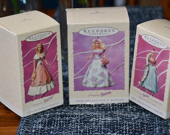 3 Vintage Hallmark Barbie Spring  Ornaments