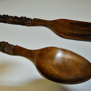 Vintage Wood Spoon And Fork Wall Decor