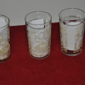 Three Vintage Glass Juice Glasses