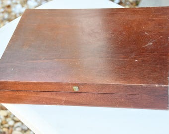 Vintage Wood Silverware Case
