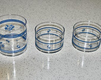 Three Vintage Pfaltzgraff Yorktown Glass Bowls
