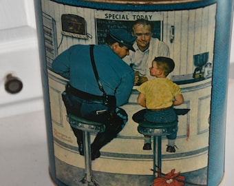 Vintage Small Metal Trash Can