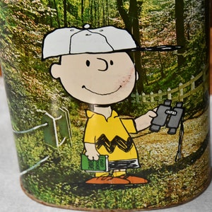 Vintage Peanuts Metal Trash Can