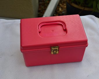 Vintage Wil-Hold Pink Sewing Storage Container