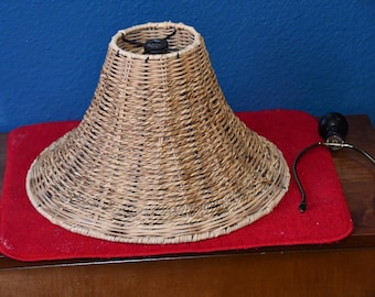 Vintage Set Of Wicker Lamp Shades