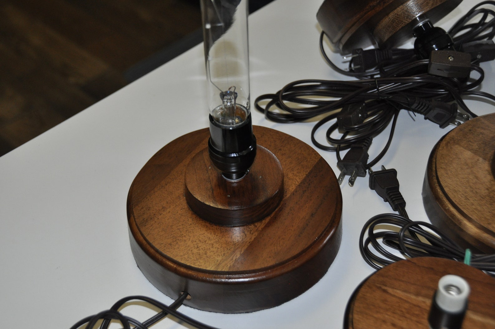 Wood Ceramic Christmas Tree Base With Light Etsy