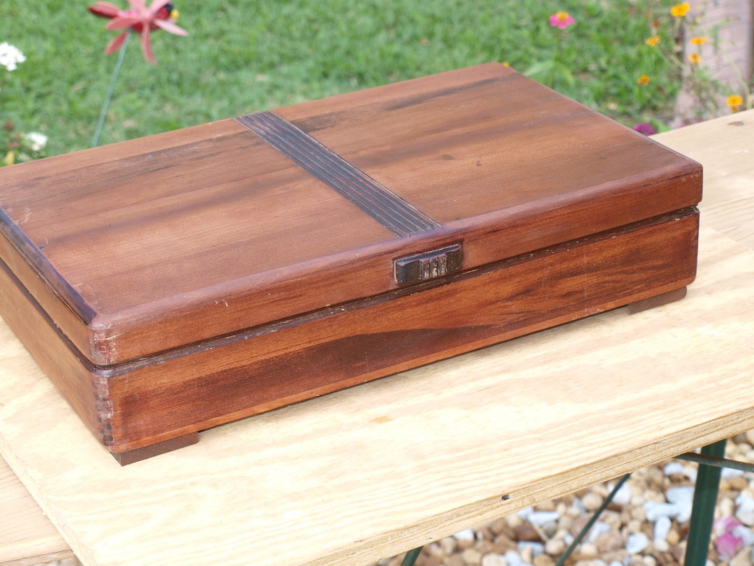 Vintage Wood Storage Box Etsy