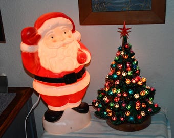 Vintage Blow Mold Santa