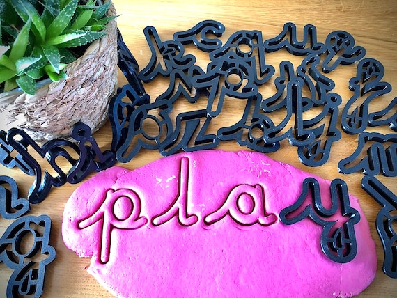 Pre-Cursive Alphabet Playdough Cutters [A–Z] – Montessori Letter Stamps – EYFS Literacy Resource