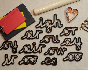 Pre-Cursive Phonics Sound Stamps – Set B Letters – EYFS Montessori Playdough Tools