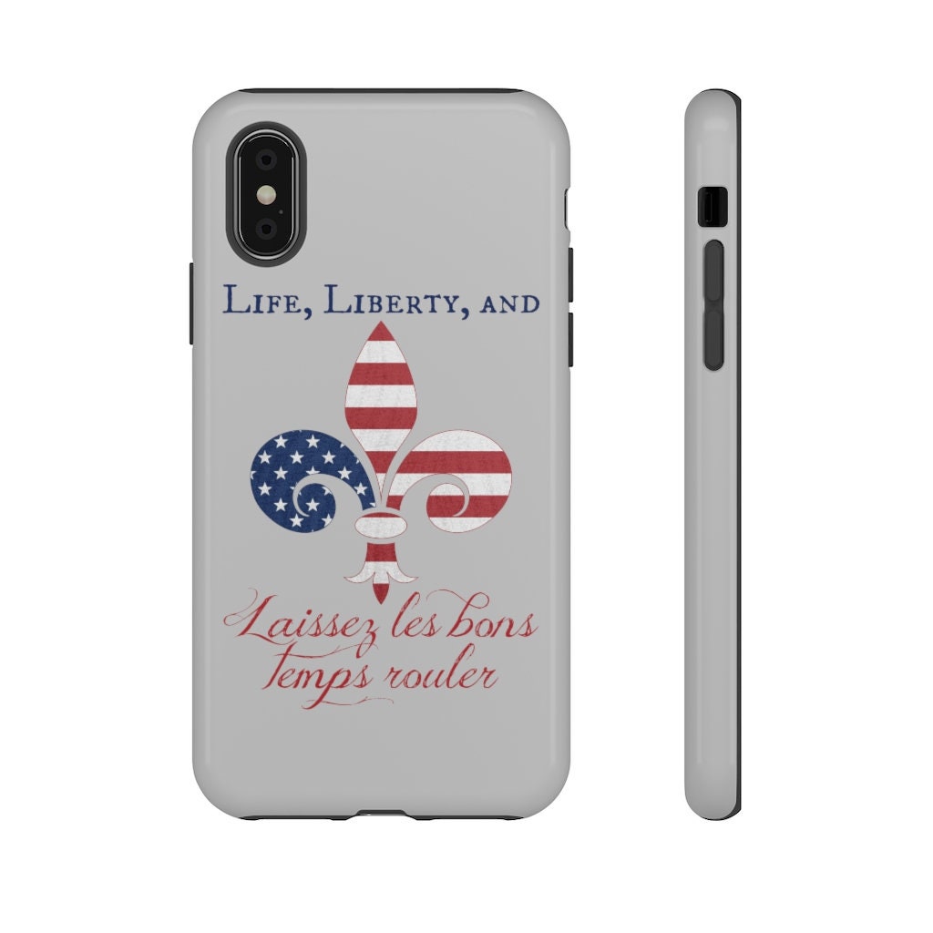 American Flag Fleur de lis Phone Tough Case,Laissez les bons temps rouler,USA,4th of July,Declaration of Independence,Patriotic Tough Case