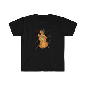 Funny Naughty Shocker Infinity Stones Gauntlet Unisex Softstyle T-Shirt | Thanos Avengers