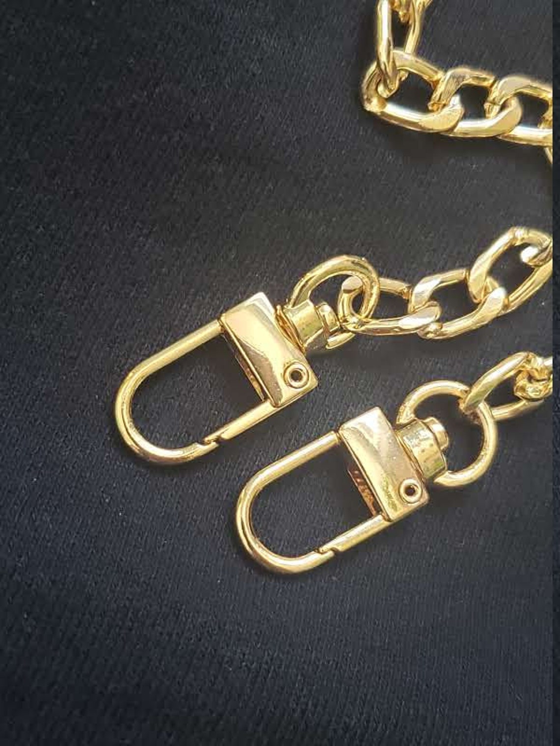 clear purse with gold chain