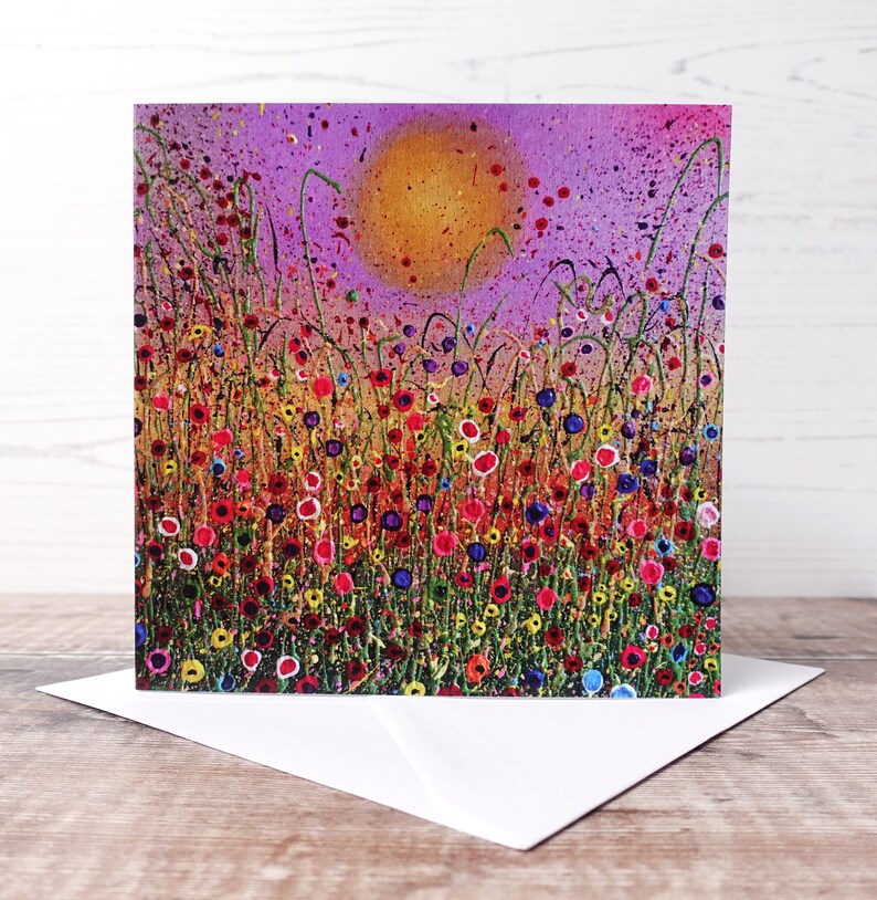 Pack of 4 Greeting Cards Pack of Notecards Meadow Art Art Etsy UK
