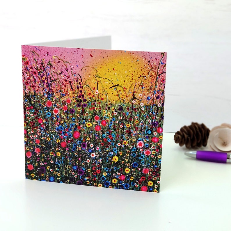 Pack of 4 Greeting Cards Pack of Notecards Meadow Art Art Etsy UK
