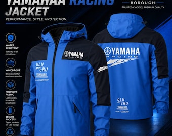 Veste coupe-vent Yamaha pour homme, idéale pour la moto enduro, motocross et autres sports de plein air.