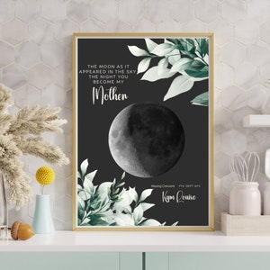 Customised Moon Phase  - The Night You Became A Mum or Dad / Grandparent. Download Printable