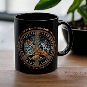 Vegvisir Worldtree Black Ceramic Mug