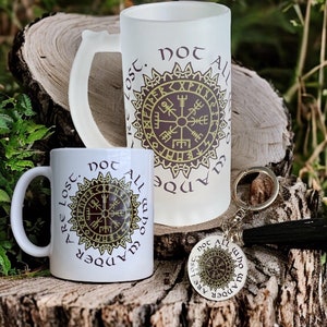 Viking Vegvisir Not all who wander are lost, mugs, steins & keyrings