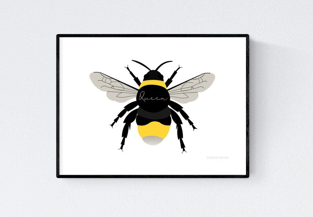 Queen Bee Wall Art Print Etsy