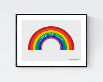Lots of Love Rainbow wall art print pride
