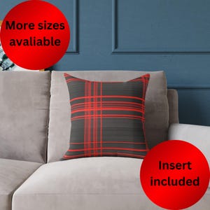 Luxurious Tartan Cushion | Premium Canvas Pillow | Seasonal Gift Idea | High End Home | Living Room Decor | Christmas Present for Her
