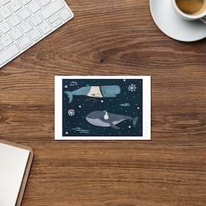 Whale Winter Greeting card | Solstice Card | Christmas Card | Whale Holiday Card
