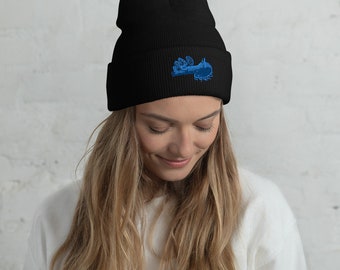 Hooded Nudibranch Cuffed Beanie | Lion Nudibranch Toque | Lion’s Mane Sea Slug Hat | Salish Sea