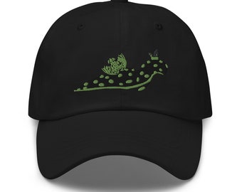 Green Nudibranch Baseball Hat | Sea Slug Dad hat | Embroidered Cap | Nembrotha cristata