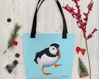 Puffin Tote bag | Playful Puffin Bag | Shoulder Bag