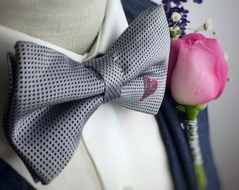 Embroidered Wedding Bow Tie - Crafted in England