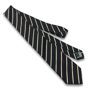 Traditional Black Striped Tie With A Velvet Twist