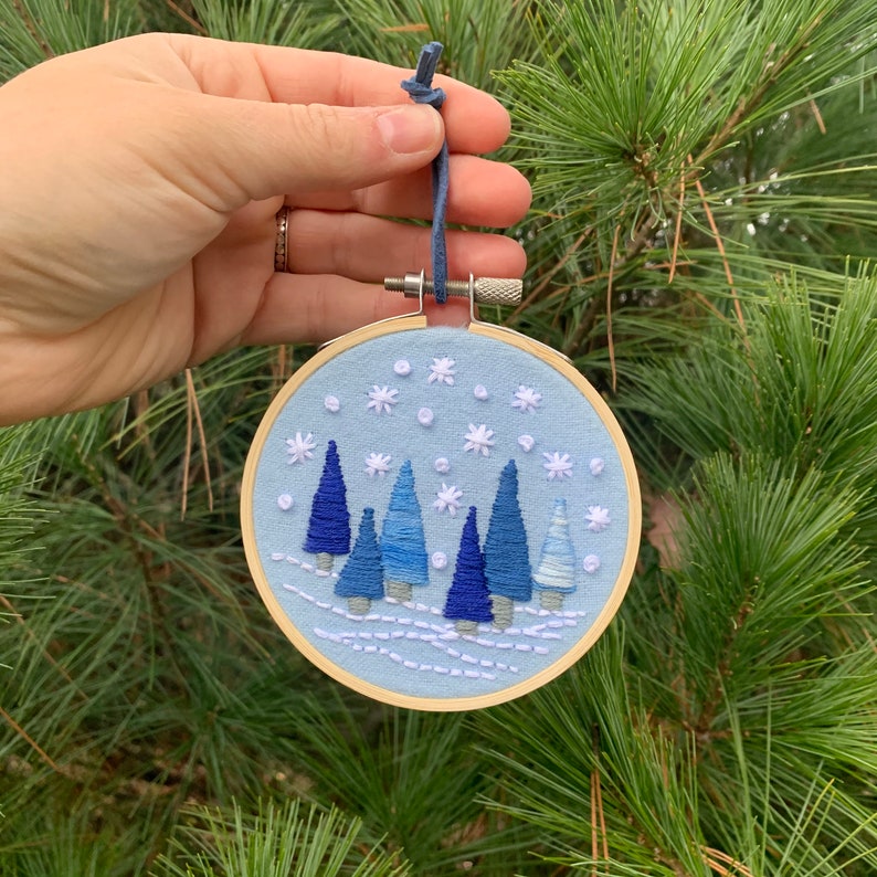 Snowy Forest Embroidery Pattern PDF Embroidery Pattern Etsy