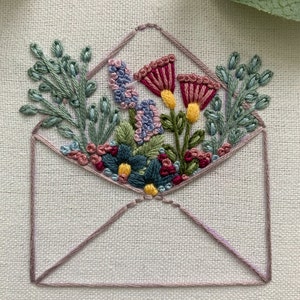 PDF Pattern, Floral Envelope, Embroidery Pattern, Stationery, Love Letter image 6