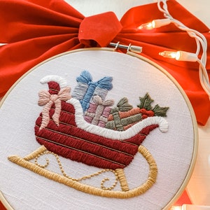 PDF Pattern, Sleigh With Gifts, Christmas Embroidery, Holiday Design ...