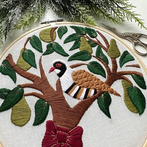 PDF Pattern, Partridge in a Pear Tree, Christmas Embroidery, Bird Craft ...