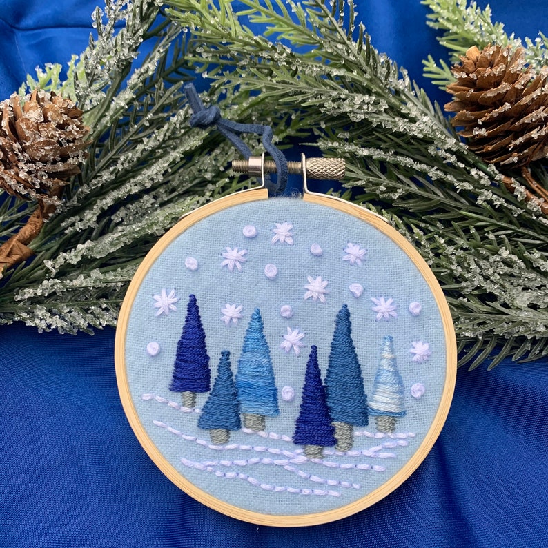 Snowy Forest Embroidery Pattern PDF Embroidery Pattern Etsy