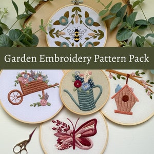 PDF Patterns, Gardening, Honeybee, Birdhouse, Gifts for Gardeners, Embroidery Pattern