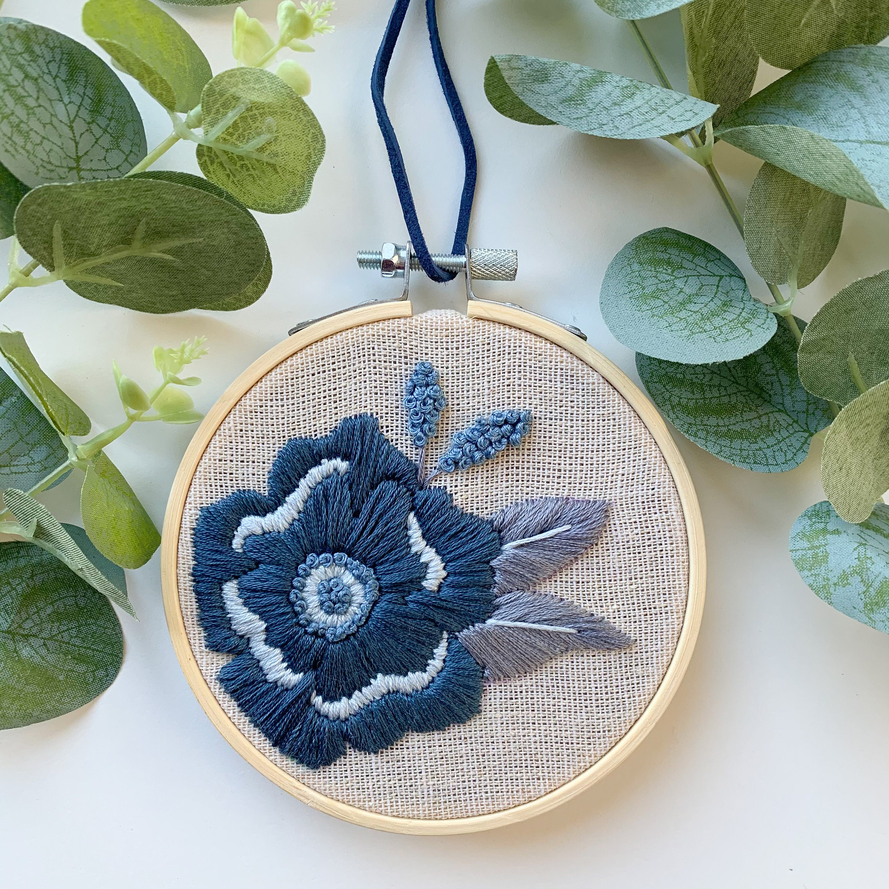 Blue Anemone Hand Embroidery Pattern Digital Download - Etsy