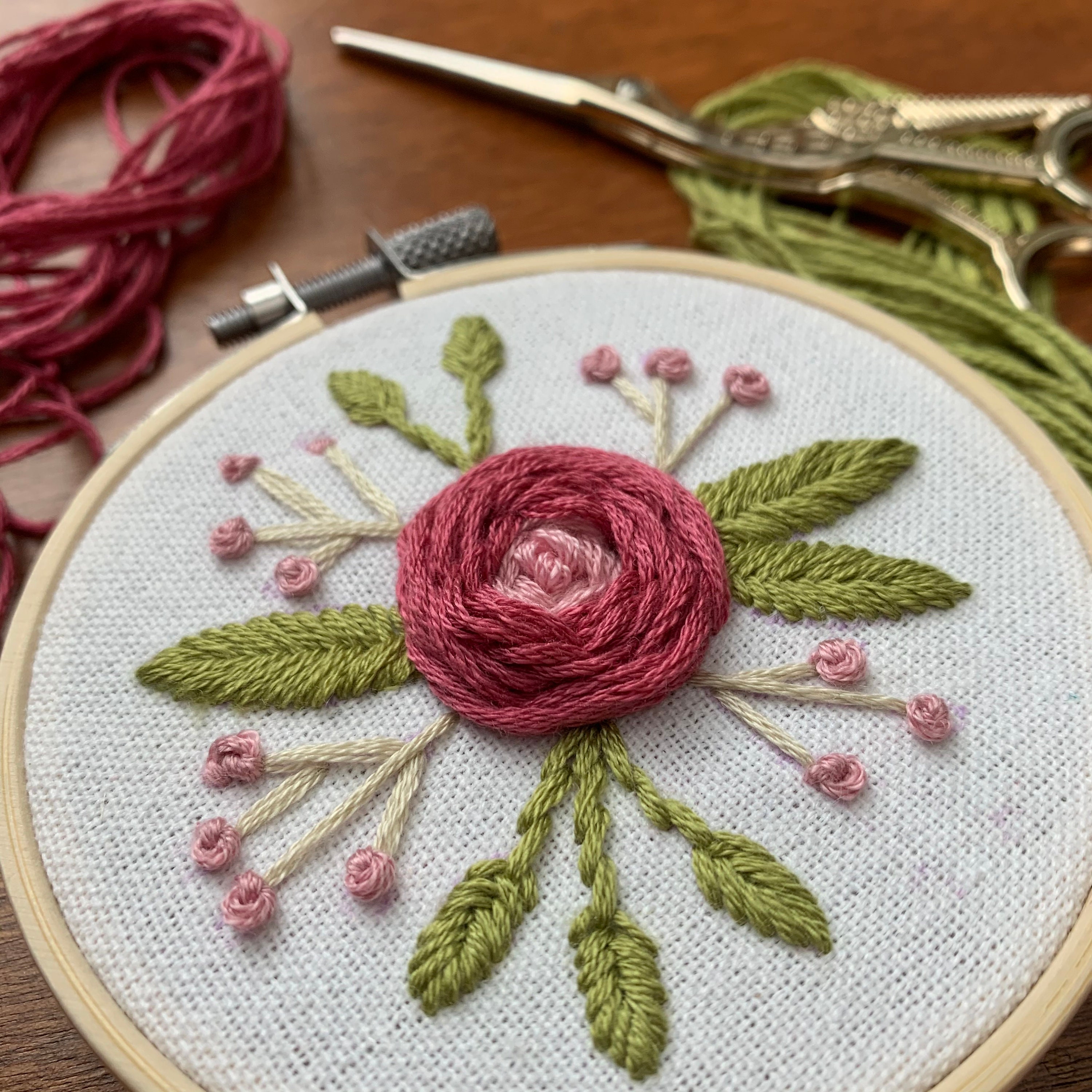 English Rose Embroidery Pattern PDF Embroidery Pattern Etsy