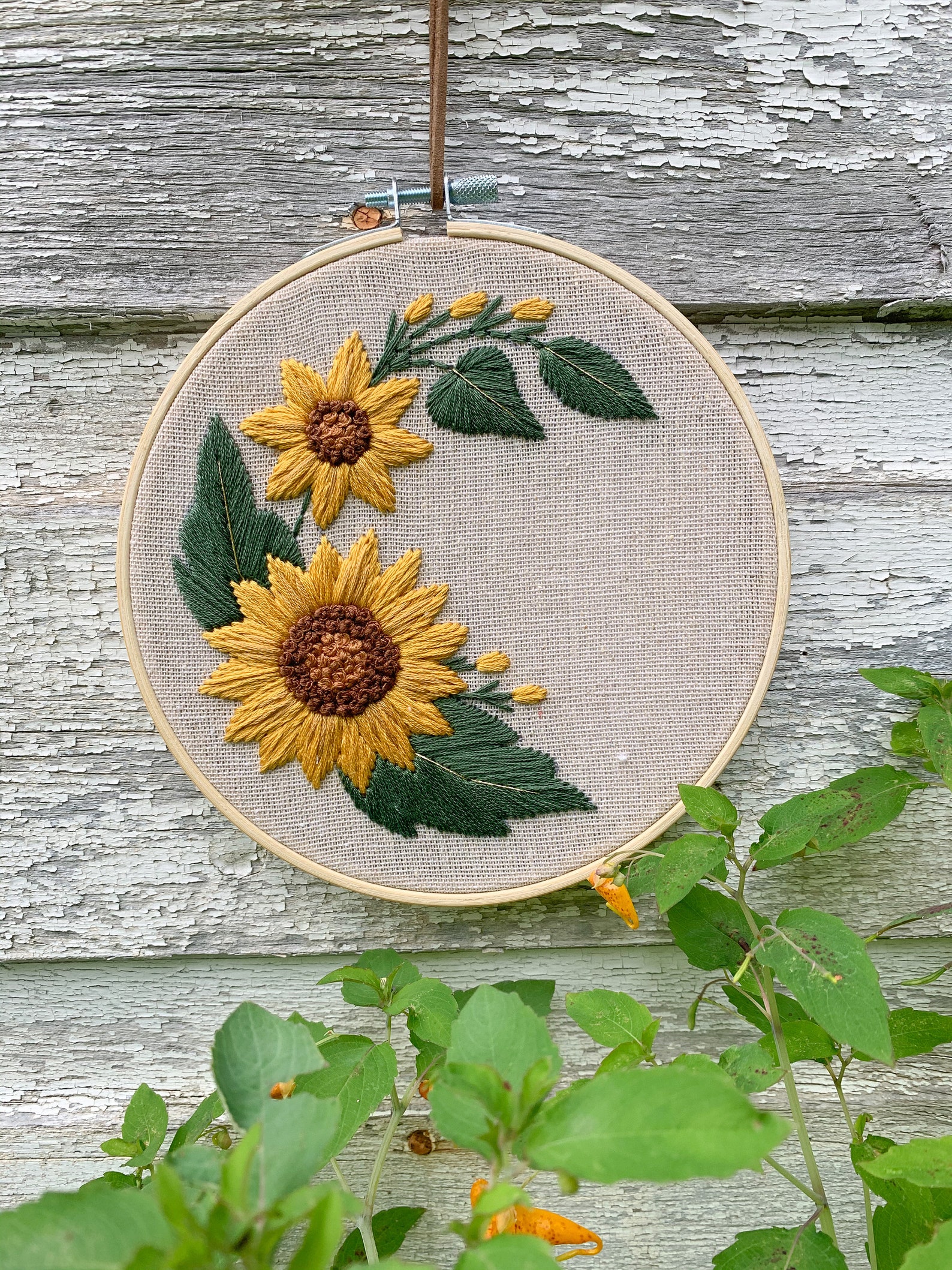 Sunflower half wreath embroidery pattern hand embroidery  etsy Sunflower half wreath embroidery pattern hand embroidery  etsy