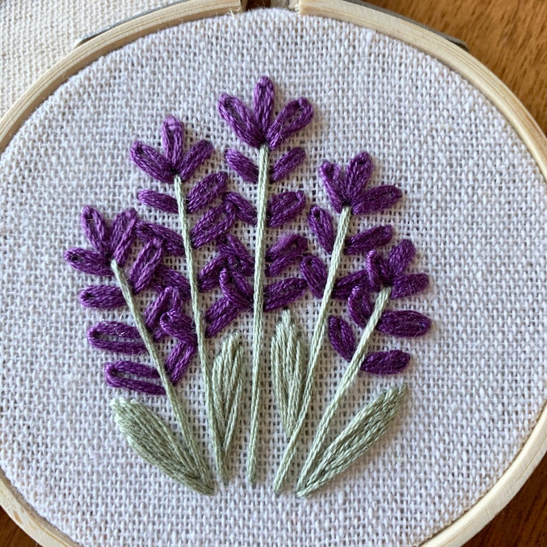 Lavender hand embroidery nwcvq pack beginner embroidery  etsy Lavender hand embroidery nwcvq pack beginner embroidery  etsy